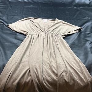 Mossimo WOMENS tan/light brown v neck short sleeve mini dress